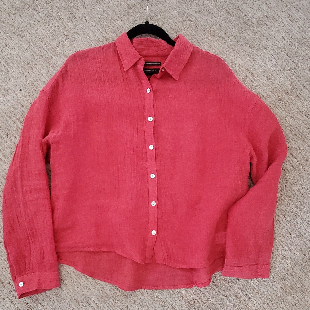 Burnt Orange Button-Up Shirt